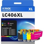 컬러 잉크 카트리지 잉크젯 리필 호환 브라더 프린터용 LC406XL MFC-J4335용 406 XLDW MFC-J5855DW MFC-J6555DW MFC-J4535DW MFC... 