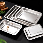 스텐 사각 쟁반 서빙 트레이 식당 업소용 40x30x2cm : 몽시스토어