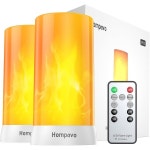 홈파보 【, 리모컨과 타이머로 】 LED 불꽃 조명 업그레이드, 4모드 충전식 배터리 작동 없는 양초, 욕실 파티오 웨딩 할로윈 홈... 