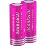 26650 충전식 배터리 6800mAh 리튬 손전등용 대용량 2팩 핑크 1026 : 비에치30번가