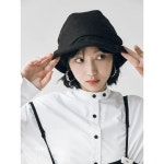 일본 코튼 리넨 플리츠 여성 등산 모자 여름 UV 차단 black : 미나미마켓