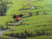 세호마트 복지안거 산수화 그림 족자 한점 중고 : 세호다팜