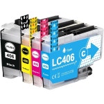 LC406 4가지 색상 호환 잉크 카트리지 블랙 3000페이지 1500페이지 브라더 J4335용DW MFCJ4335DW J4345DW MFCJ4345DW MFCJ4535DW M... 
