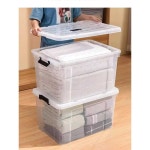 투명 대형 리빙박스 160L 대형리빙박스 보관함 수납 장난감 펜트리 슬라이딩 : soonitem