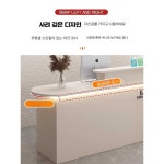 에이패쓰 안내데스크 식당 프론트 깔끔하고 로만+셔터월넛+무드등(우) : 글로벌 버킷랜드