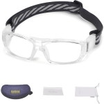 남성용 스포츠 고글 안경, 라켓볼 농구 축구 안경 보호 G8013 Black Frame Black Pads : 에잇센트