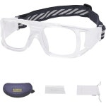 성인용 스포츠 안경, 조절 가능한 스트랩으로 김서림 방지 충격 흡수, 보호 안경 G8022 White Frame White Pads : 에잇센트