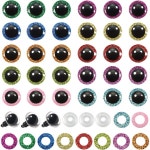 TOAOB 120개 글리터 플라스틱 안전 눈 10mm 공예 인형 10가지 색상 반원형 코바늘 뜨개질 눈과 제작용 세탁기 아미구루미스 곰 : 하미마켓0