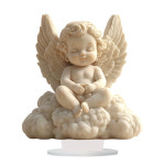천사 도자기 인형 아크릴 2d 평면 프린팅 동상 거실 침실 데스크탑 장식 유치원 : 다산굿즈