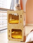고양이 숨숨 집 나무 하우스 숨숨집 원목 침대 냥냥이 가구 반려 원목색 고양이 : 서하의미소