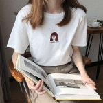 여자 고품질 단발머리 오 스타일 박스티 프린팅 반팔 고품질오lmn159 : 샵팡