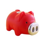 R2 스마트 돼지저금통 레드 저금통 대형저금통 : MESHOP