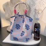 2025년 신상 니트 핸드백 대용량 니트가방 대용량가방 여성가방 토트백 패딩가방 가죽가방 요술가방 분홍색 하트 : 한설트레이드