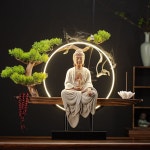 led 부처님 불상 석가모니 관음보살 불교용품 아미타불 관세음보살상 약사여래 색도자기 A : 상도덕상회