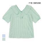 [미센스] 브이넥 프릴 ST패턴 블라우스_MB26BLMD02Z : MESENSE