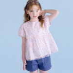 아이러브제이 메릴 도트 망사 셔링 티 JXUTO27 : 아이러브제이