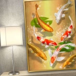 잉어 그림 액자 A3 CARP6 풍수그림 돈들어오는 : 모두행복장터