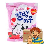 롯데 폭신폭신 말랑카우 158g 8입 대용량 간식 딸기 밀크 우유 츄잉캔디 : 럭키굿즈