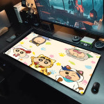 크레용 신짱 신 짱구 맹구 유리 게이밍 마우스 장 패드 매트 굿즈 Crayon Shin Chan 게임용 대형 XL 잠금 가장자리 크기 World Of Tanks... 
