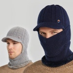 니트 챙 모자 스타일리시 길이 조절 넥워머 URK-266 귀달이 : BlingBox