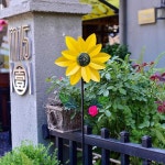 대형 바람개비 2m 꾸미기 철제 옥상 조경 테라스 화단 정원 2m 해바라기 풍차 : 마켓온1005