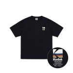 코닥 반팔 티셔츠 반팔티 커플 공식레인보우 우븐 피스테 BLACK : 비티씨마켓