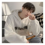 [로아리빙]긴팔 후드티 기모 오버핏 간절기 티셔츠 남자 상의700129 : GLOWBOX-1