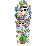 크레용 신짱 신 짱구 맹구 일러스트 포스터 굿즈 우주 비행사 문신 스티커 남성 여성 오래 지속되는 Colorfast 임시 만화 낙서 팔 바디 장난감... 