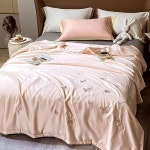 샤이닝 나비 자수 아이스 실크 블랭킷 냉감 여름이불 : 리액트몰