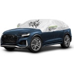 유니버설 SUV 하프 카 커버 윈드실드 바디 겨울 오토 탑 스노우 아이스... 선루프 방수 가드 커버는 모든 날씨에 적합합니다 L : 스마일아일랜드