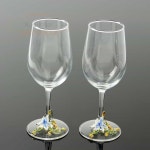 와인글라스 2개입 320ml 블루 글레스 고급와인잔 : 케이글로벌컴퍼니