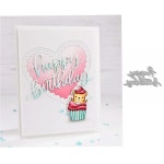하트 사랑 금속 절단 다이 생일 축하 단어 엠보싱 컷 카드 만들기 스크랩북 공예 1. 1pcs : 블루43호점
