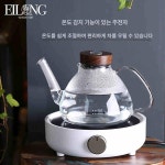 다도 일롱 인덕션 연기 화로 가열 워머 내열 티팟 끓이기 유리병 온도 감지-월천 백자 주전자 1L 이상 : 구매대행E.F.S