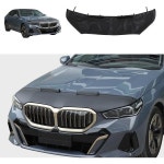 BMW 5 시리즈 G60 2024 카 후드 프로텍터와 호환되는 블랙 가죽 브라 프론트 엔드 노즈 마스크 오토 보닛 외장 액세서리 : 스마일아일랜드