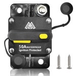트롤링 모터 마린 보트 ATV 차량용 50Amp 회로 차단기 14인치 M6 나사 스터드 DC IP67 방수 1248V 인라인 퓨즈 수동 리셋 기능이 있는... 