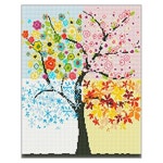 풍경 보석십자수 사계나무 40X50 : 신화커머스