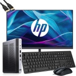HP EliteDesk 800 G3 미니 비즈니스 데스크톱 컴퓨터21.5인치 FHD 모니터 PC 번들 인텔 코어 i7-6700 16GB RAM 512GB SSD Wi-Fi 키보... 