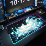 귀멸의 칼날 귀살대 사네미 토키토 렌고쿠 게이밍 마우스 장 패드 매트 굿즈 RGB PC 게이머 키보드 멋진 고무 컴퓨터 귀여운 붉은 여우... 