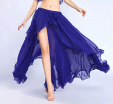 벨리 댄스복 여성용 오리엔탈 댄스 연습 스플릿 롱 스커트 밸리 트레이닝 흰색 : 동아인터내셔널