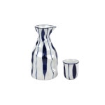 딥블루 잎라인 독구리 도자기술잔 1인세트 테이블웨어 : 아하라이프