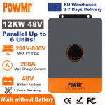 PowMr 하이브리드 태양광 인버터 온 오프 그리드 듀얼 MPPT 출력 260A 충전기 포함 최대 6 병렬 48V 220V 3 상 12KW 12KW 48V : 스피드23
