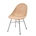 카페 라운지 메탈프레임 내추럴 라탄 등받이 체어 편안한의자 홈카페인테리어 편안한 : 온리큐