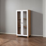 거실 진열장 엔틱손잡이 유리 도어형 장식장 600 수납하기좋은 수납선반장 선반수납장 : 온리큐