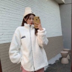오버핏 양털집업 뽀글이점퍼 겨울 여성 양털후리스 : 골드에그마켓7