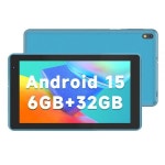 7인치 태블릿 안드로이드 15 태블릿, 6GB RAM 32GB ROM 1TB 확장, 쿼드 코어 프로세서 PC, WiFi6, 3000mAh 배터리, 블루투스, 1024 x 600... 