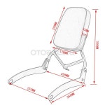 오토바이 등받이  뒷좌석 승객 크롬 시시 바 야마하 Virago 125 250 XV125 1989-2019 XV250 1988-2019 2018 2017 2016 : SHSH레드