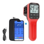 적외선 온도계 산업용 열측정기 레이저 오븐 물 온도 파이로미터 블루투스 -58°F 2912°F 고온 DS301 방사율 조절 가능한 HVAC Forge용... 