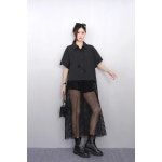 2025 봄·여름 패션 우아한 셔츠 롱 드레스 여성 오프숄더 J1097 Black : 나하시마켓