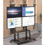 멀티 TV 스탠드 4대 거치대 확장 모니터 확장 이동식 브라켓 55-65인치 쿼드 스크린 : 마켓온1005