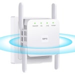 Lyrwihn 와이파이 확장기 신호 증폭기 5G 1200Mbps 듀얼 밴드 가정용 기기 서버 커버 최대 4500 평방피트 및 32대의 무선 중계기 이더넷... 